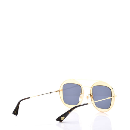 Gucci Round Frame Sylvie Web Sunglasses GG0105S Gold 4 of 9