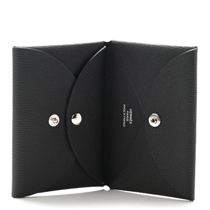 Hermes Epsom Calvi Duo Card Case Black 5 of 7