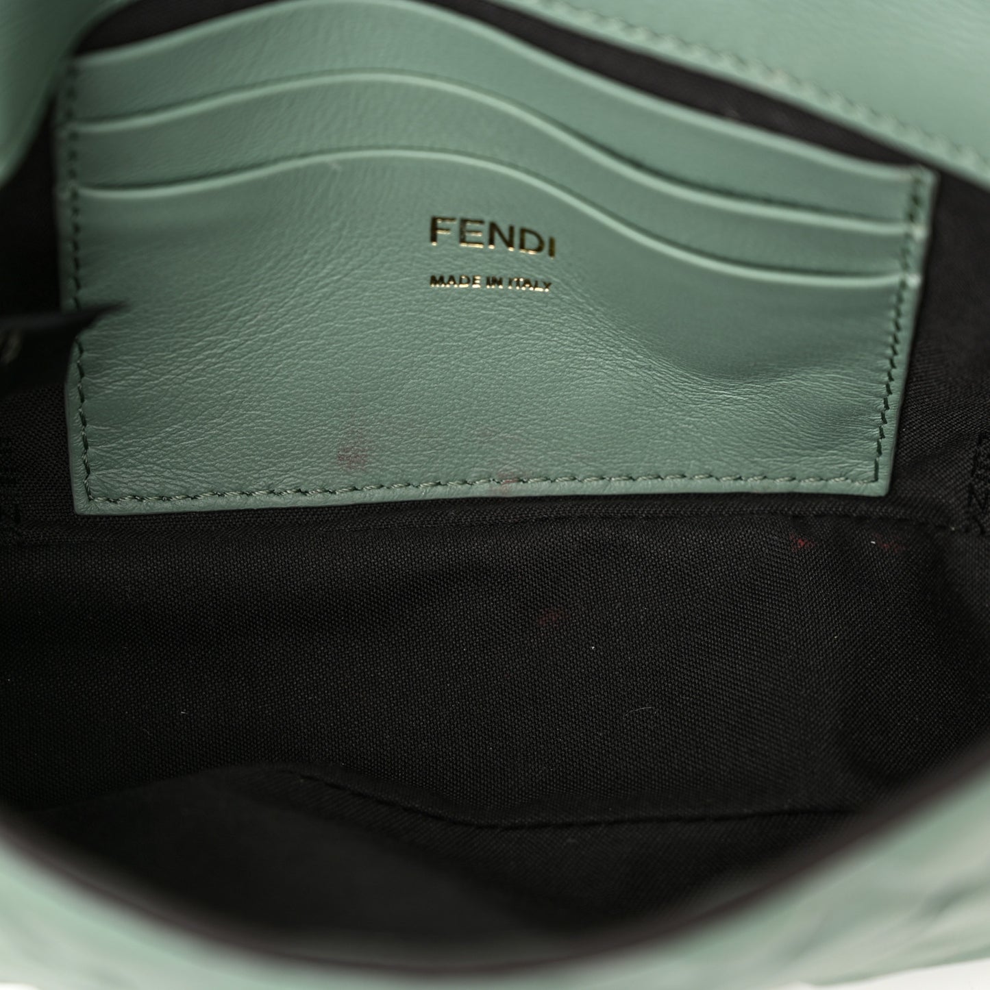 Nappa FF 1974 Embossed Mini Baguette Menta