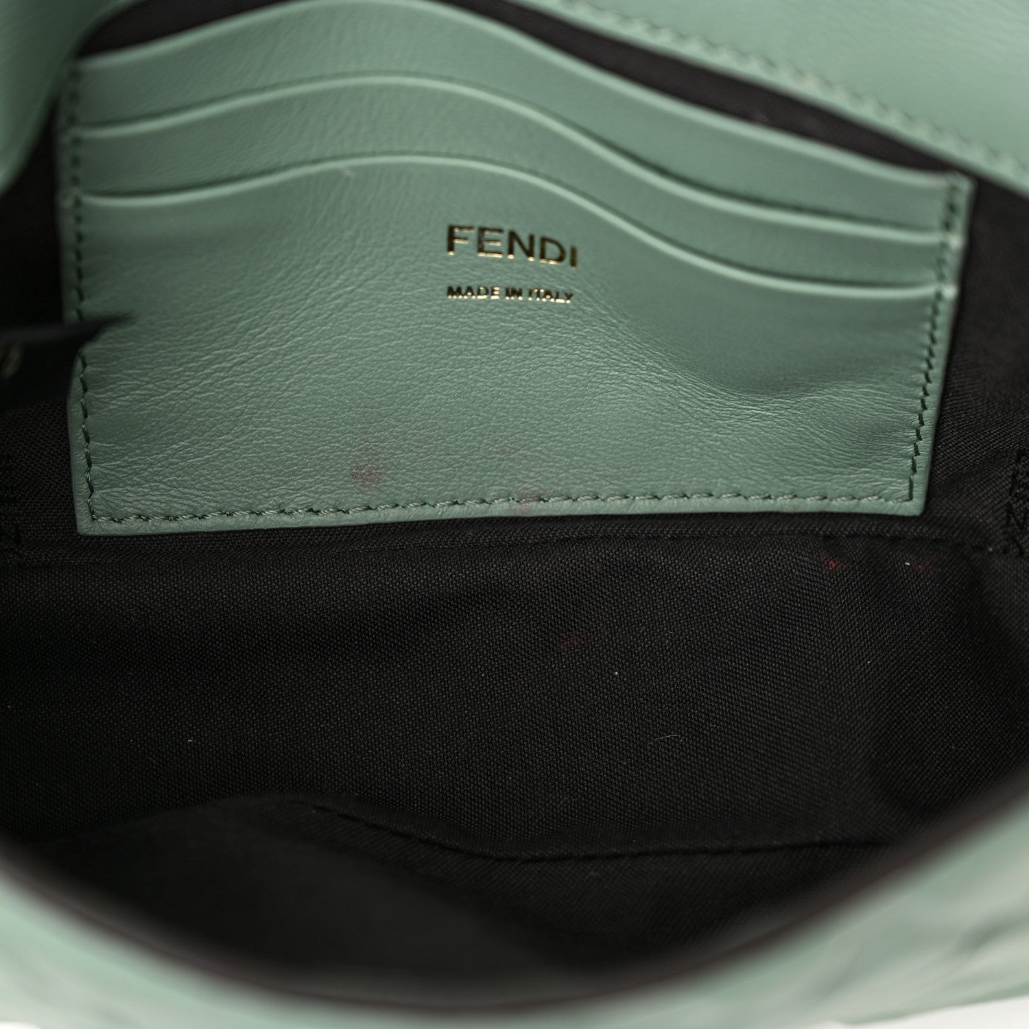 Fendi Nappa FF 1974 Embossed Mini Baguette Menta 11 of 16