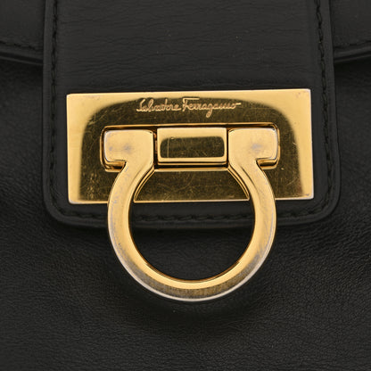 Salvatore Ferragamo Calfskin Gancio Lock Shoulder Bag Black 11 of 13