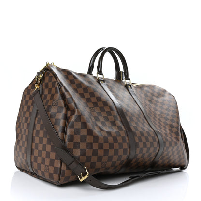 Louis Vuitton Damier Ebene Keepall Bandouliere 55 3 of 10