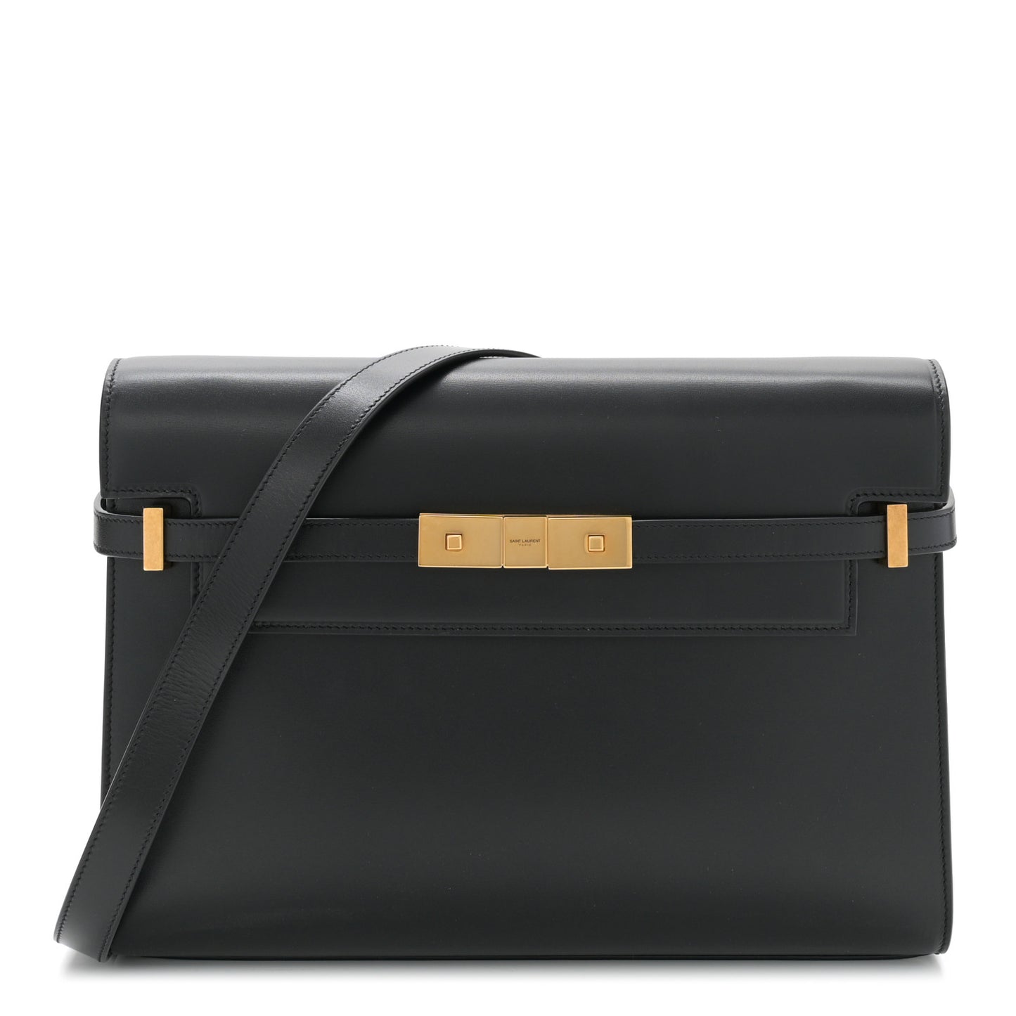 Smooth Calfskin Manhattan Shoulder Bag Black