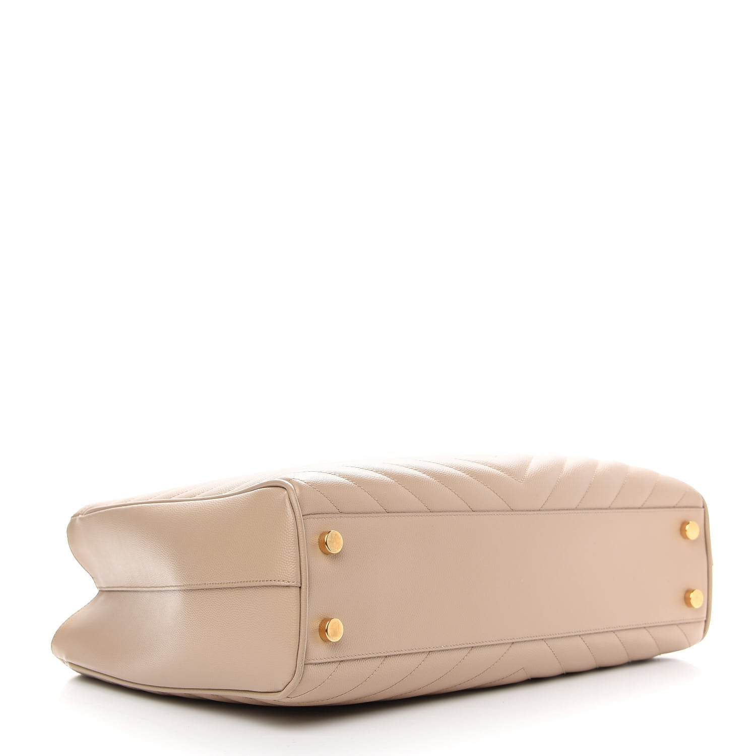 Saint Laurent Grain De Poudre Matelasse Chevron Monogram Shopping Bag Nude Powder 4 of 8