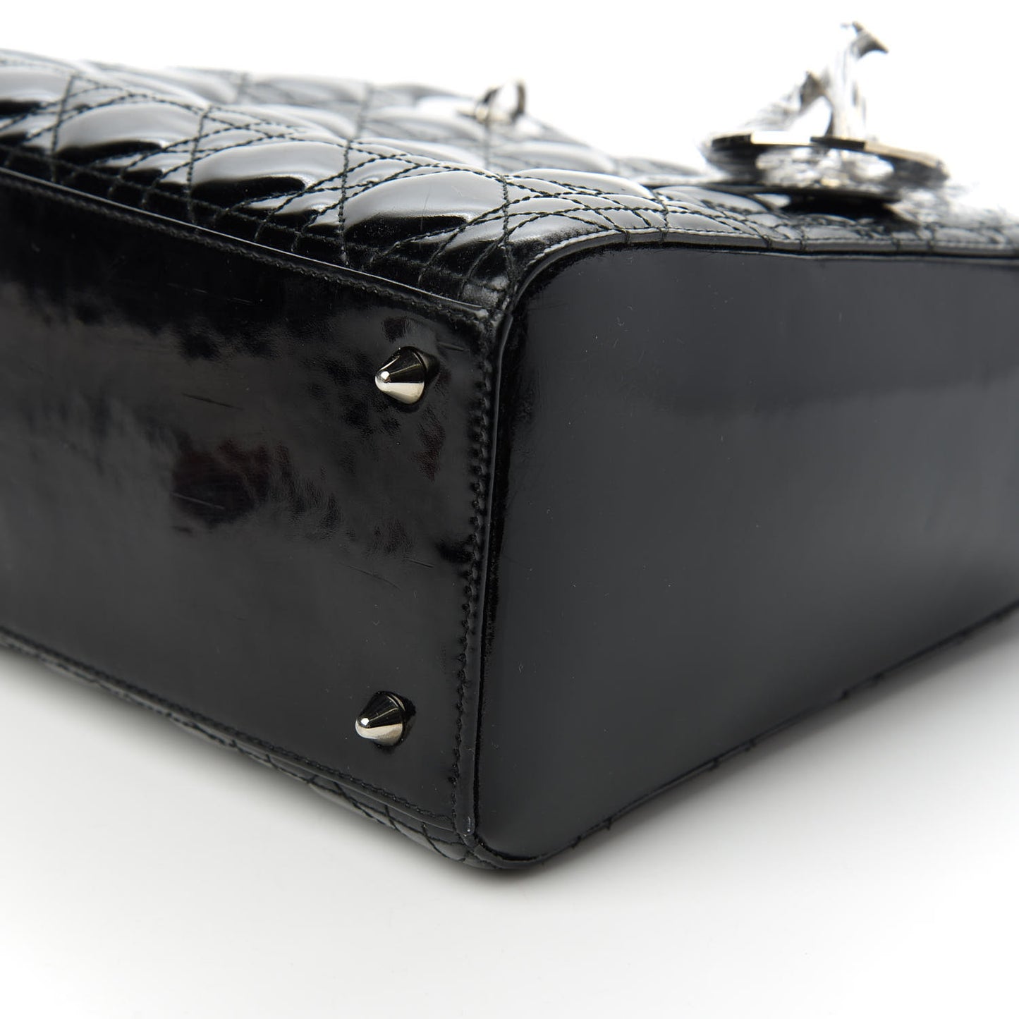 Patent Cannage Medium Lady Dior Black