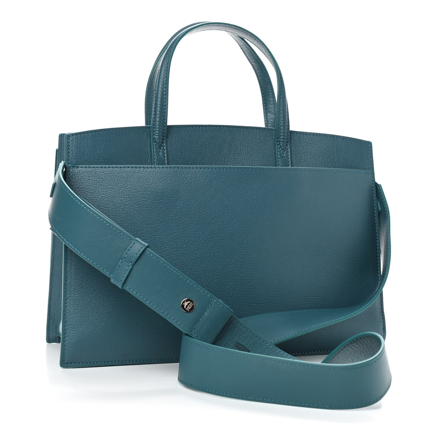 Patent Goatskin Medium Milano Tote Deep Lagoon Black