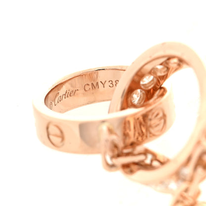 Cartier 18K Pink Gold Diamond Interlocking LOVE Necklace 8 of 9
