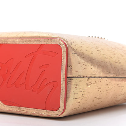 Christian Louboutin Calfskin Liege Pepite Cork Spikes East West Cabata Tote Snow 7 of 9