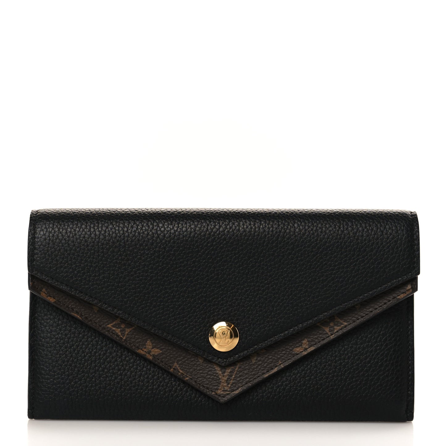 Calfskin Double V Wallet Black