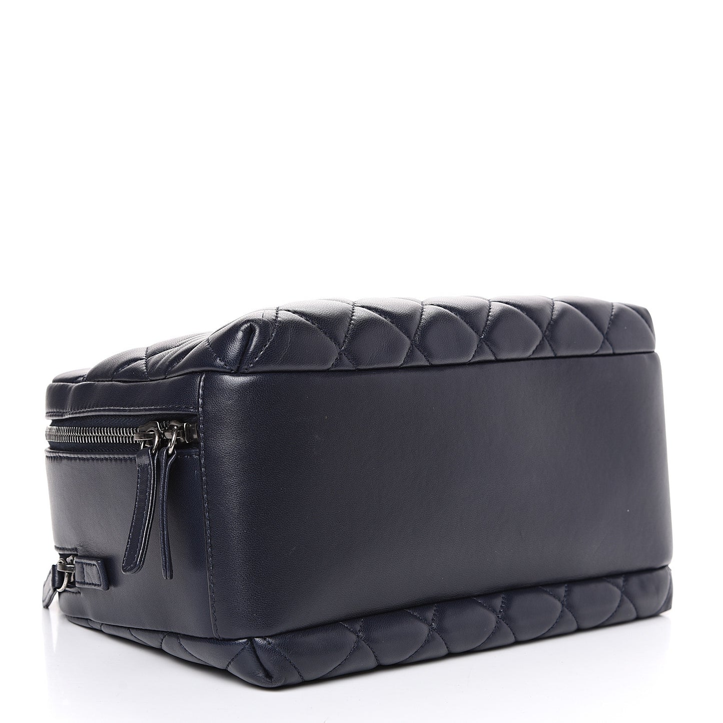 Lambskin Quilted Medium Trendy CC Bowling Bag Navy