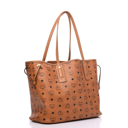 MCM Visetos Medium Liz Reversible Shopper Tote Cognac 3 of 16
