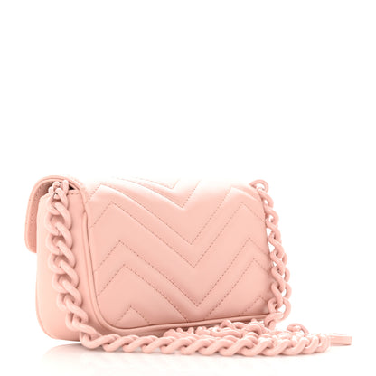 Gucci Calfskin Matelasse Monochrome GG Marmont Chain Belt Bag Perfect Pink 3 of 11