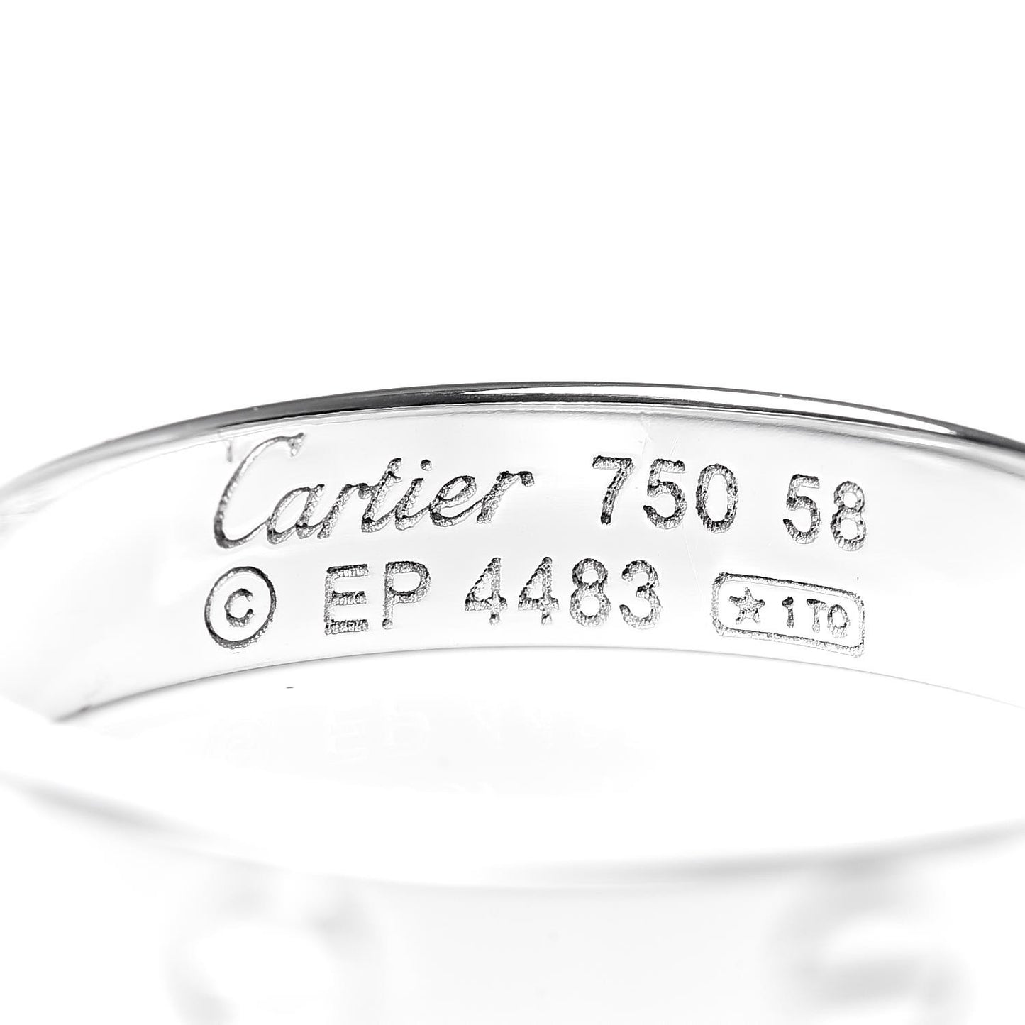 18K White Gold 4mm LOVE Wedding Band Ring 58 8.5