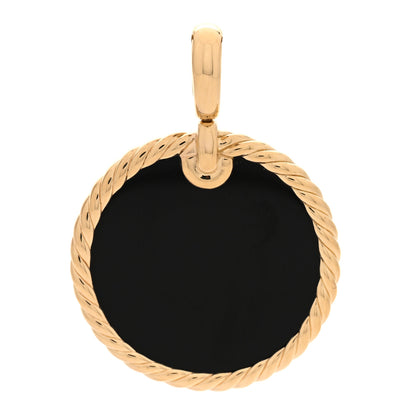 David Yurman 18K Yellow Gold Black Elements Disc Pendant 1 of 4