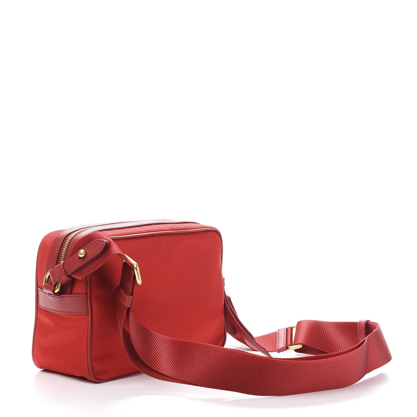 Tessuto Nylon Soft Calf Camera Bag Rosso