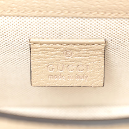 Gucci GG Supreme Monogram Textured Dollar Calfskin Mini Horsebit 1955 Shoulder Bag Beige Mystic White Oatmeal 6 of 11