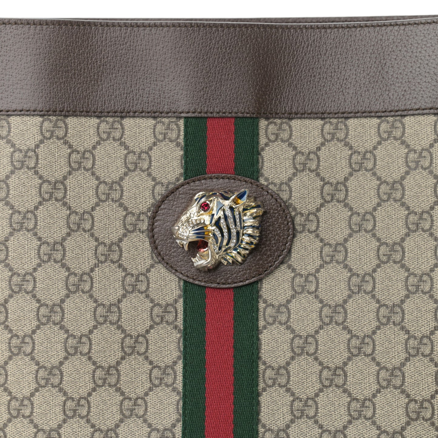 GG Supreme Monogram Large Rajah Chain Tote Beige New Acero