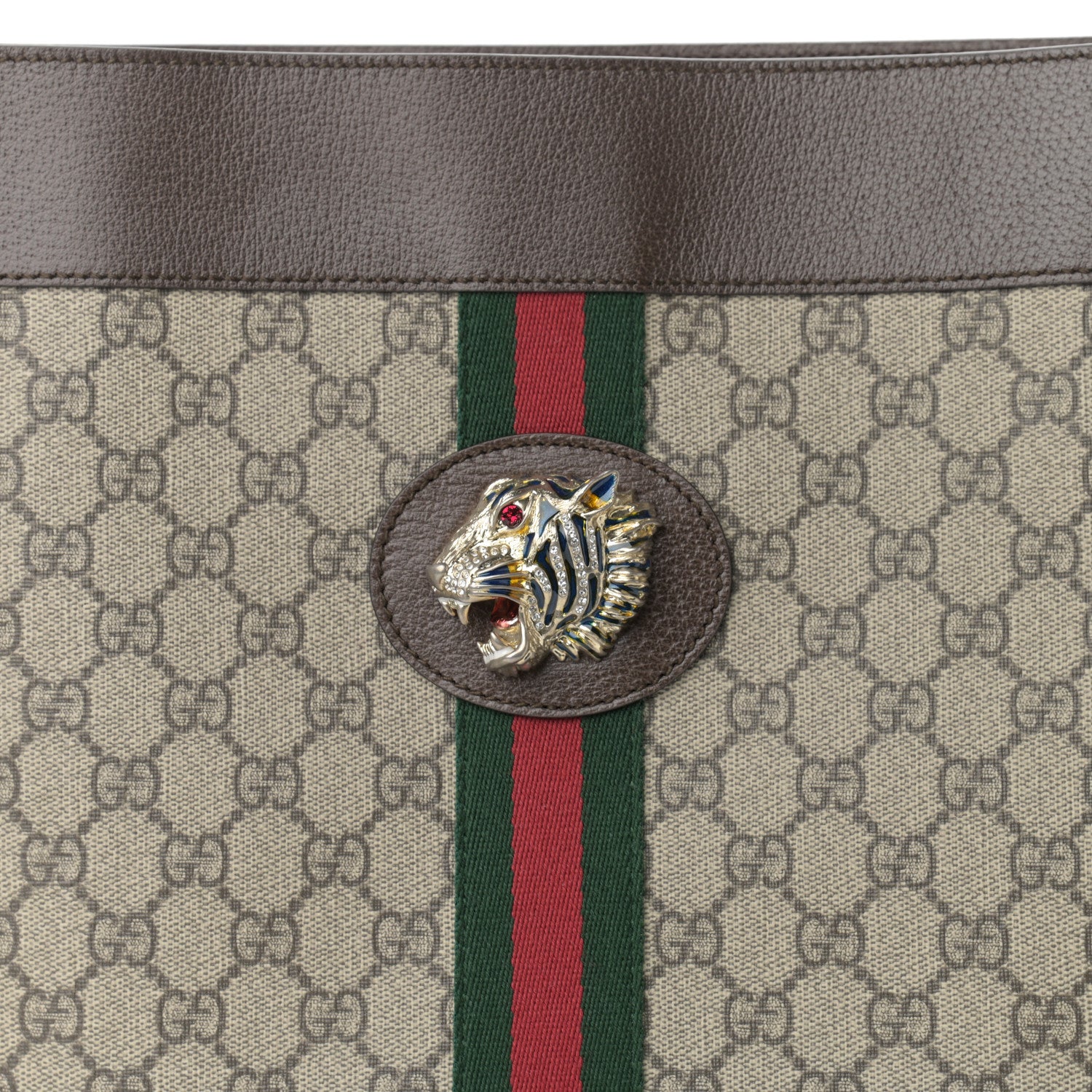 Gucci GG Supreme Monogram Large Rajah Chain Tote Beige New Acero 9 of 11