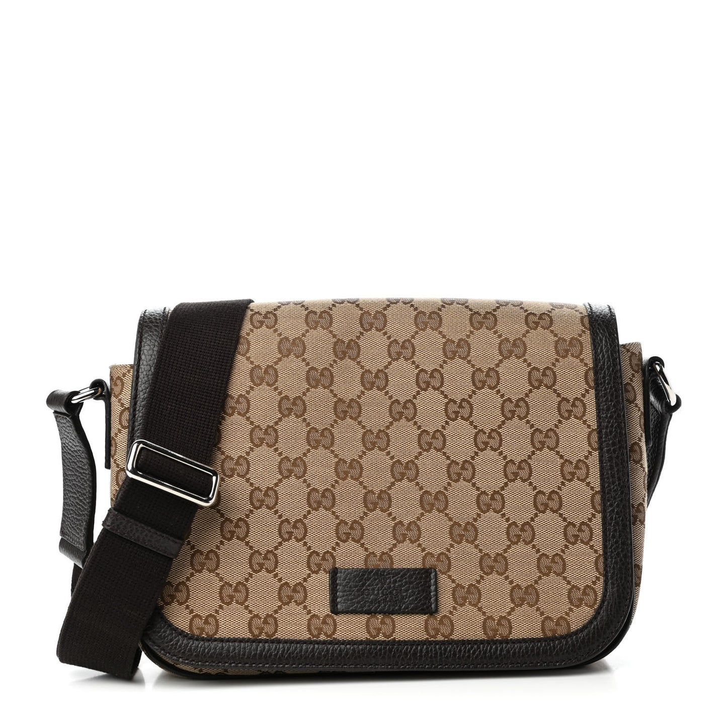Monogram Flap Messenger Bag Beige Dark Brown