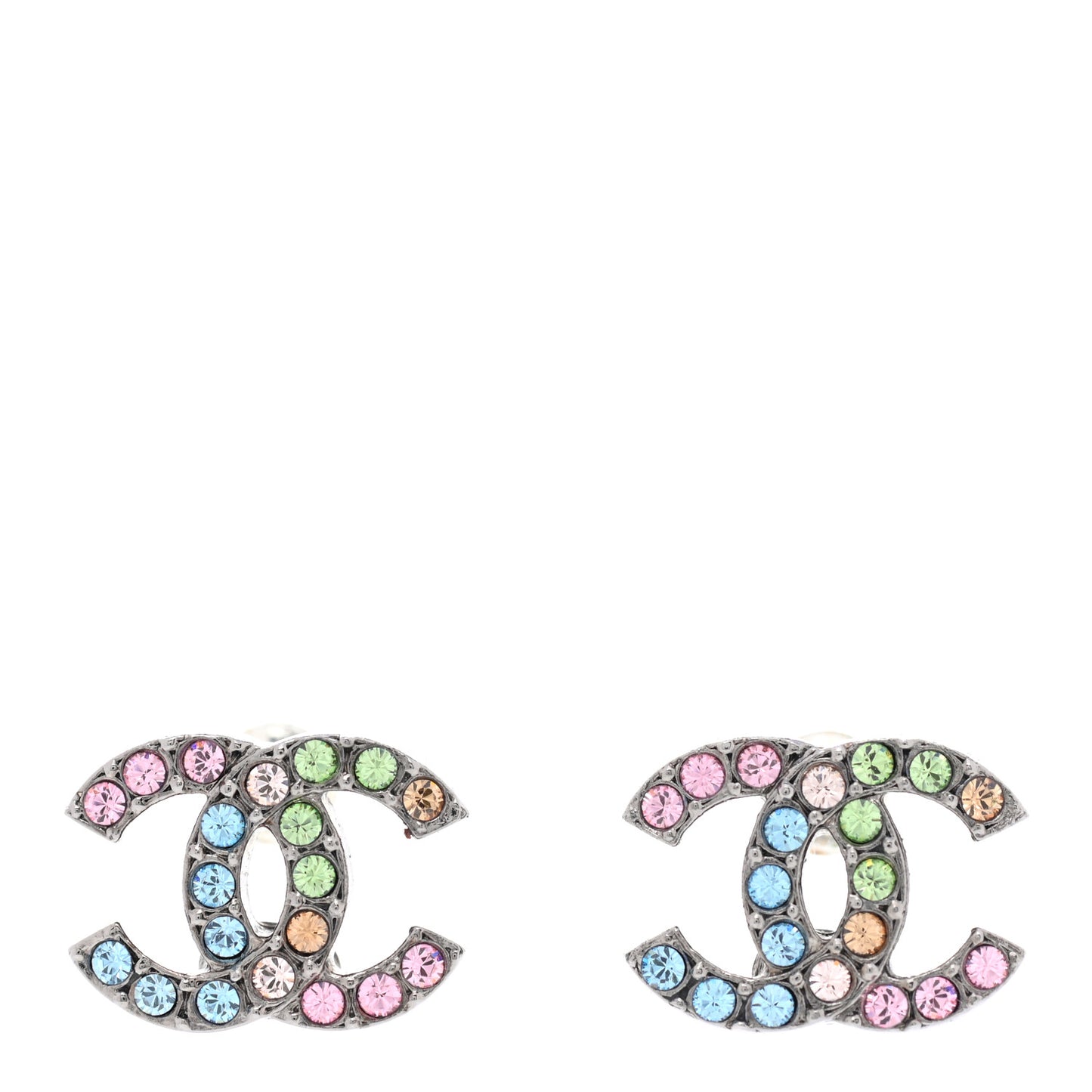 Ruthenium Crystal CC Earrings Multicolor