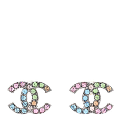 Chanel Ruthenium Crystal CC Earrings Multicolor 1 of 5