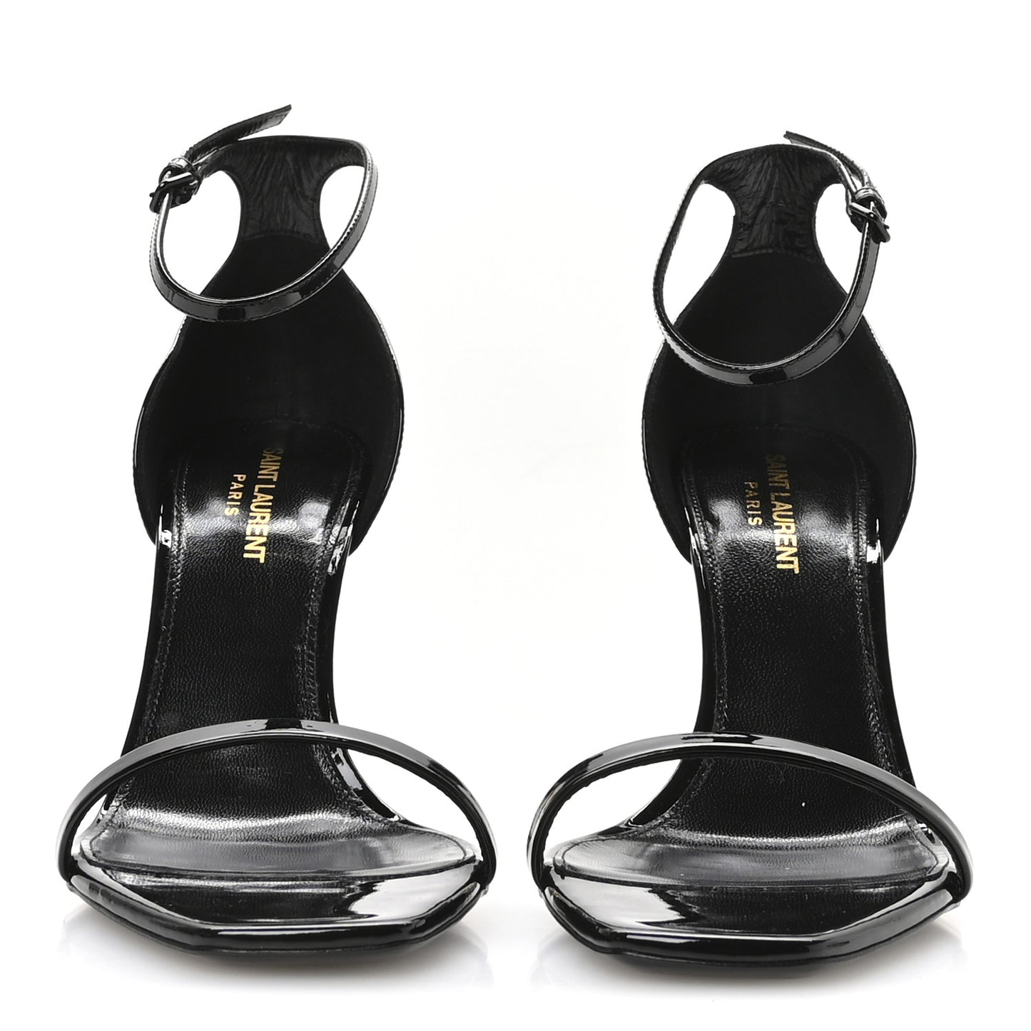 Patent Calfskin Opyum 85 Sandals 39.5 Black Gold