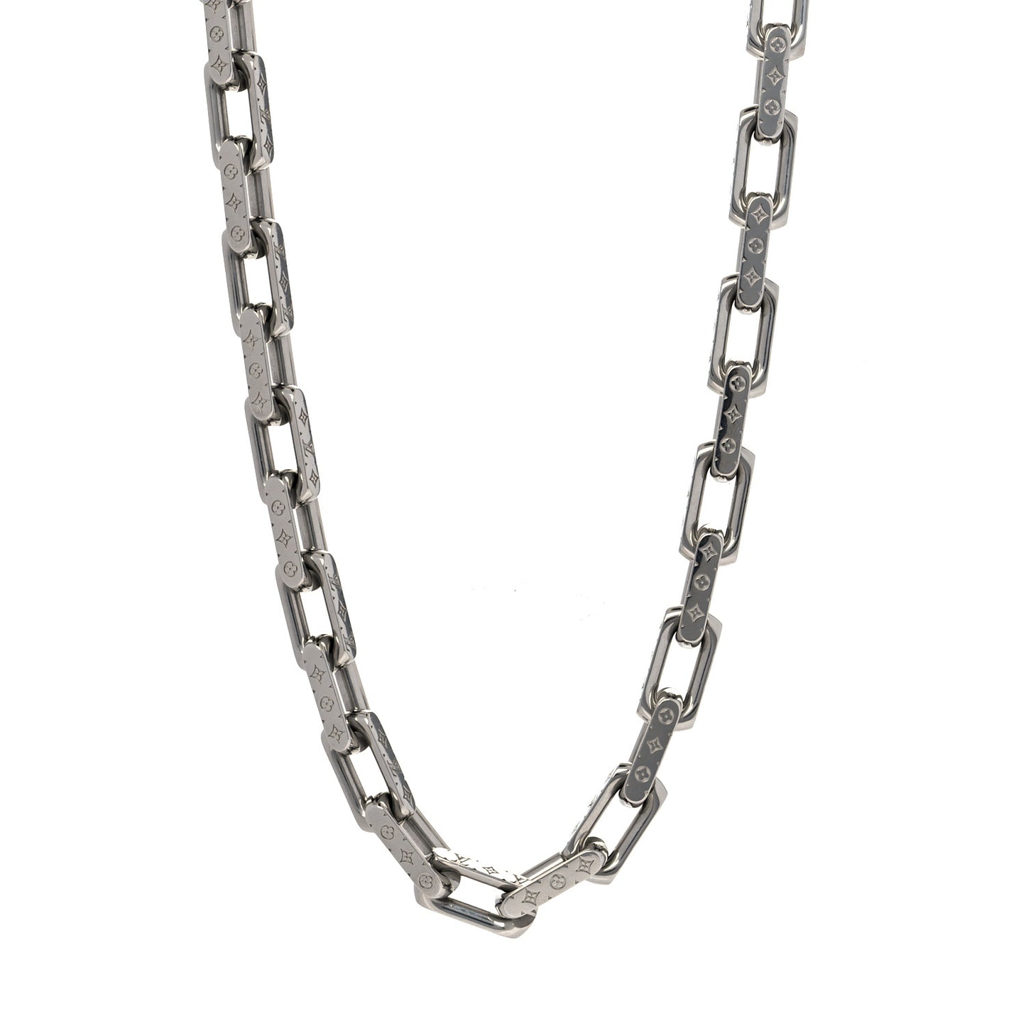 Monogram Chain Necklace Silver