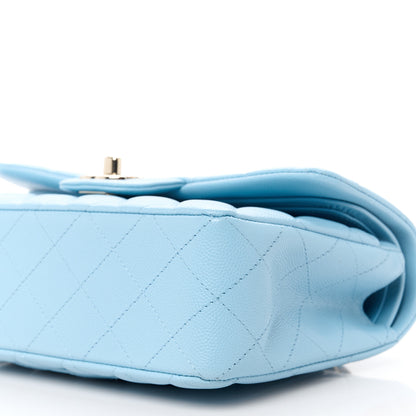 Chanel Caviar Quilted Small Double Flap Light Blue 11 of 12
