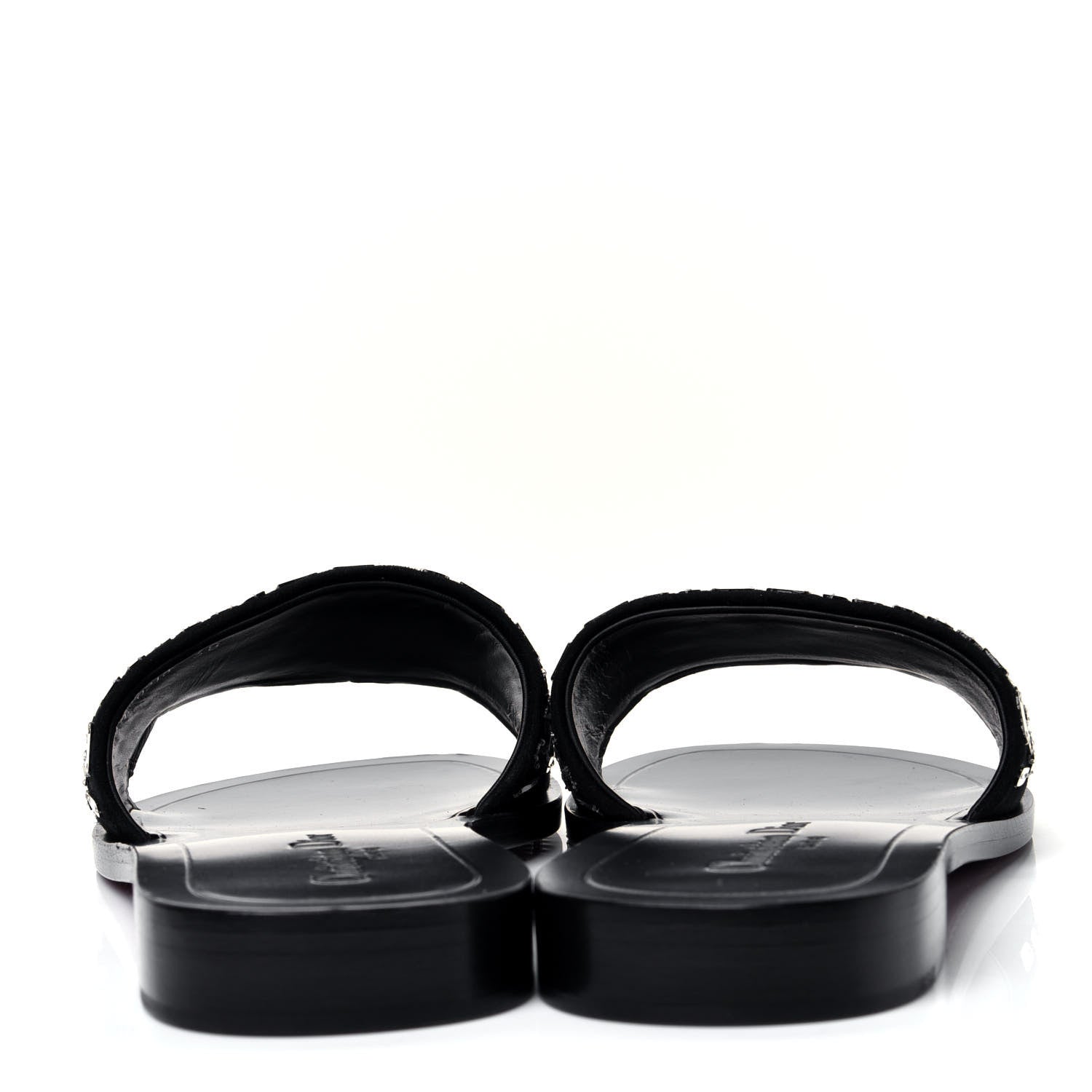 Christian Dior Embroidered Mirror Club Sandal 38 Black Silver 6 of 11
