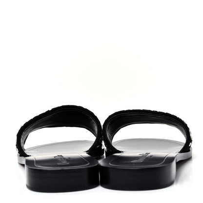 Christian Dior Embroidered Mirror Club Sandal 38 Black Silver 6 of 11