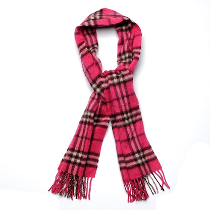 Burberry Cashmere Check Fringe Scarf Pink 1 of 4