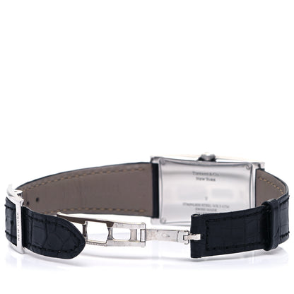 Tiffany Stainless Steel Alligator 25mm East West Quartz Watch 5 of 7