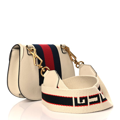 Gucci Calfskin Web Stripe Butterfly Small Totem Shoulder Bag White 4 of 11