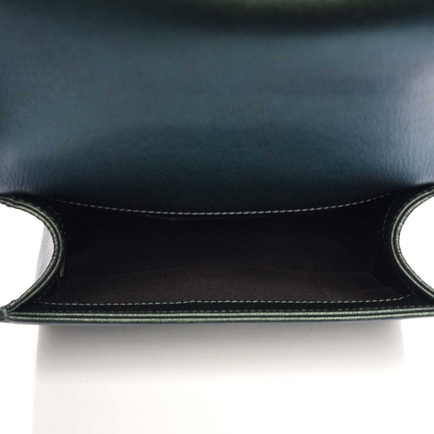 Iridescent Goatskin Quilted Small Boy Flap Green