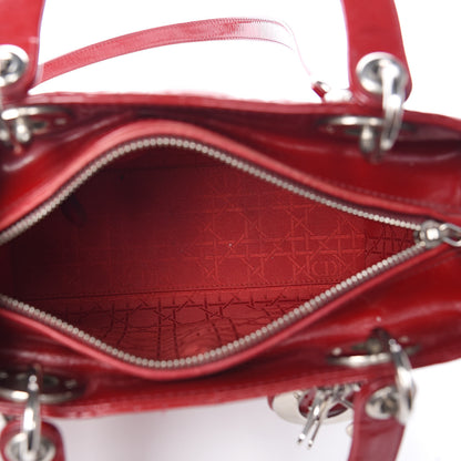 Christian Dior Patent Cannage Medium Lady Dior Red 5 of 13