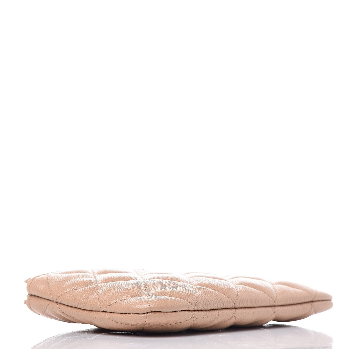 Caviar Quilted Small Cosmetic Case Beige