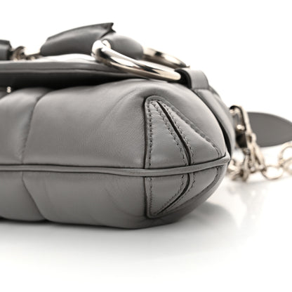 Gucci Nappa Vertical Matelasse Small Maxi Horsebit Chain Shoulder Bag Gray 10 of 12