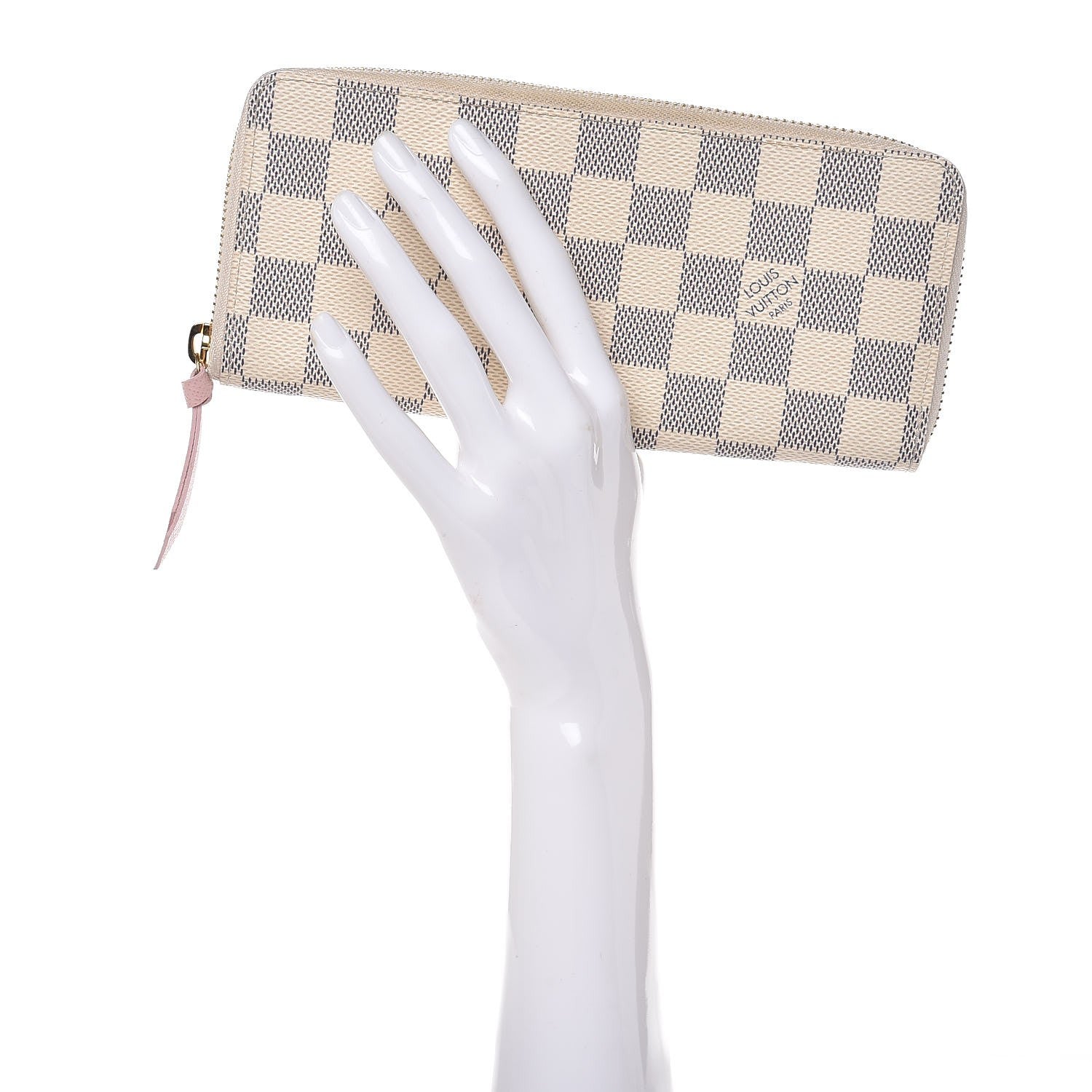 Louis Vuitton Damier Azur Clemence Wallet Rose Ballerine 2 of 7