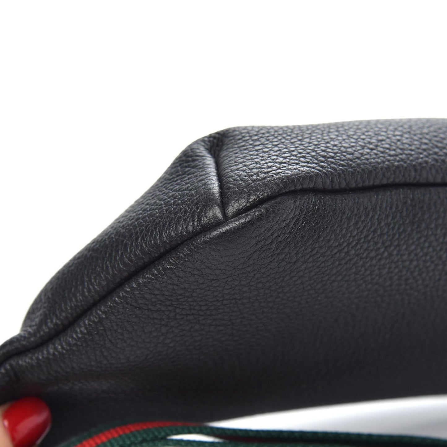 Grained Calfskin Small Logo Belt Bag Black