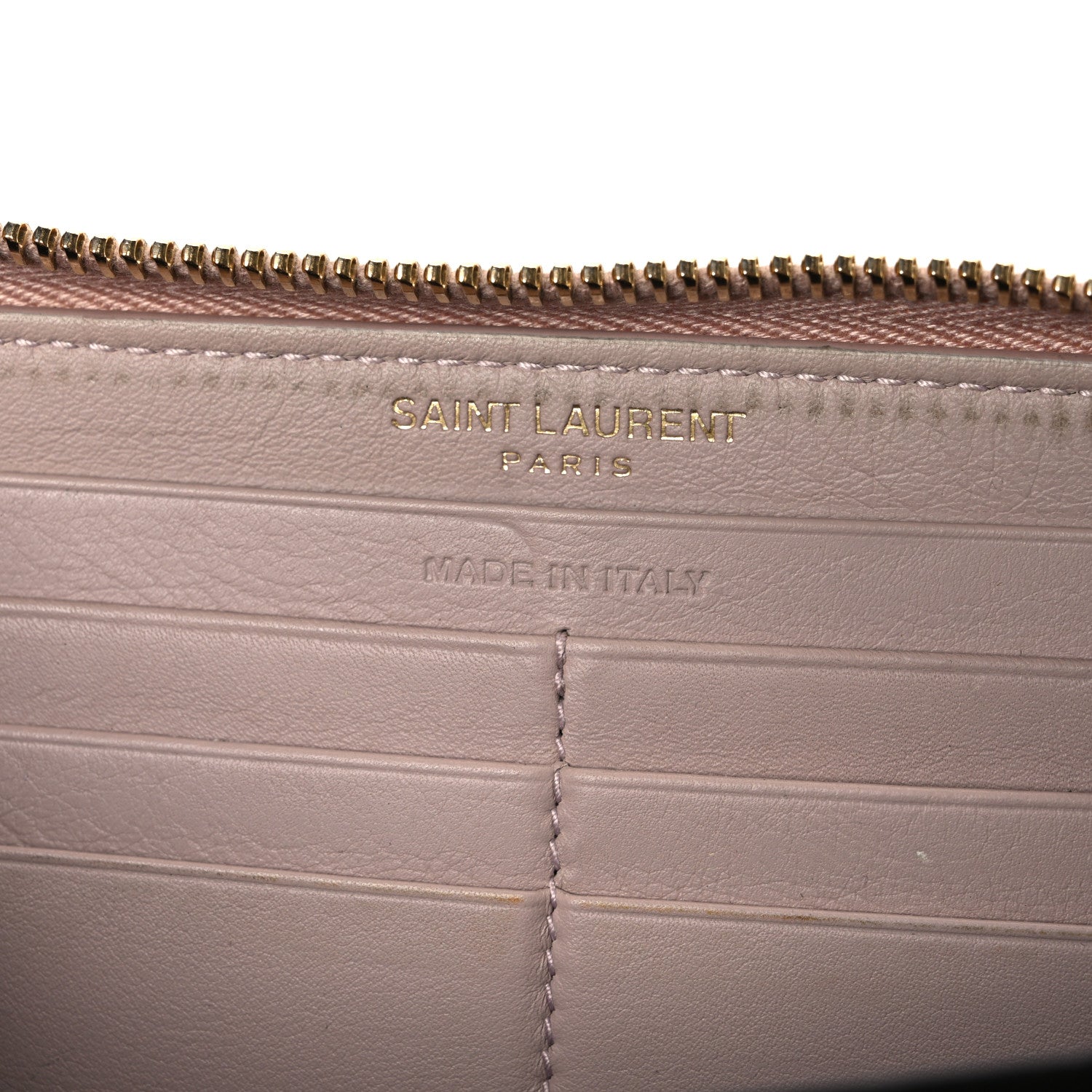Saint Laurent Calfskin Monogram Zip Around Wallet Pale Pink 6 of 6