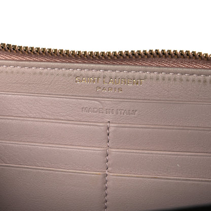 Saint Laurent Calfskin Monogram Zip Around Wallet Pale Pink 6 of 6