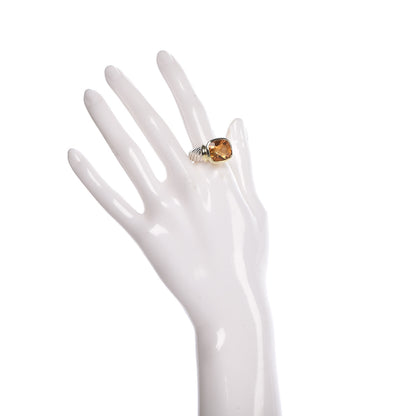 David Yurman Sterling Silver 14K Yellow Gold Citrine 14mm Noblesse Ring 61 9.75 2 of 6