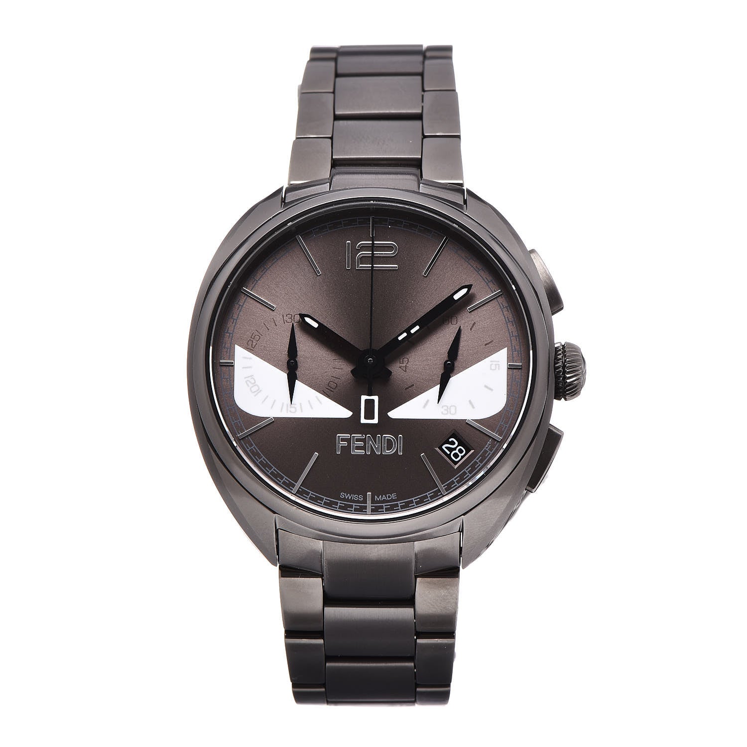 Fendi Stainless Steel 40mm Momento Bugs Quartz Watch Grey 1 of 7