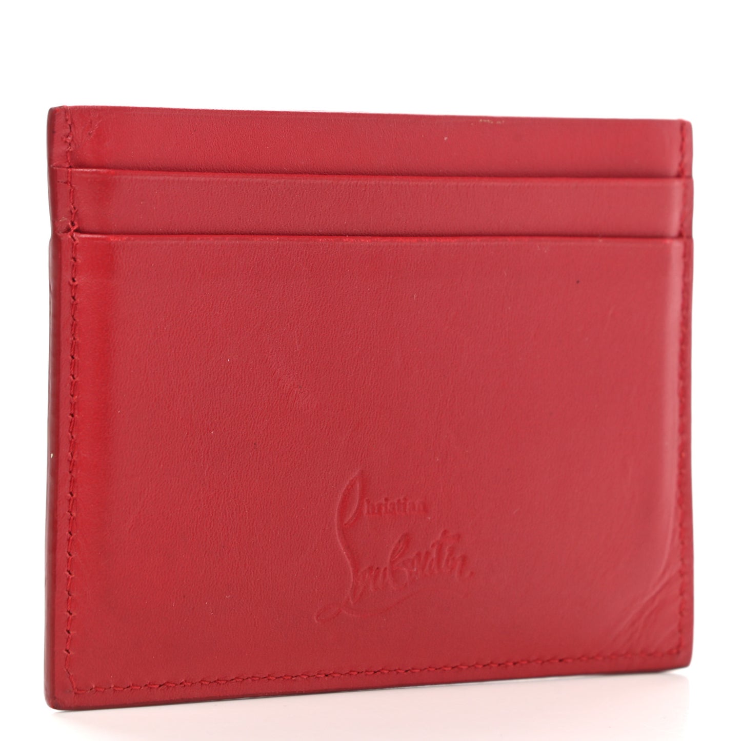 Calfskin Paris Spikes Kios Card Holder Red