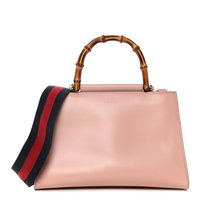 Gucci Nappa Bamboo Web Small Nymphaea Top Handle Bag Perfect Pink Mystic White 2 of 27