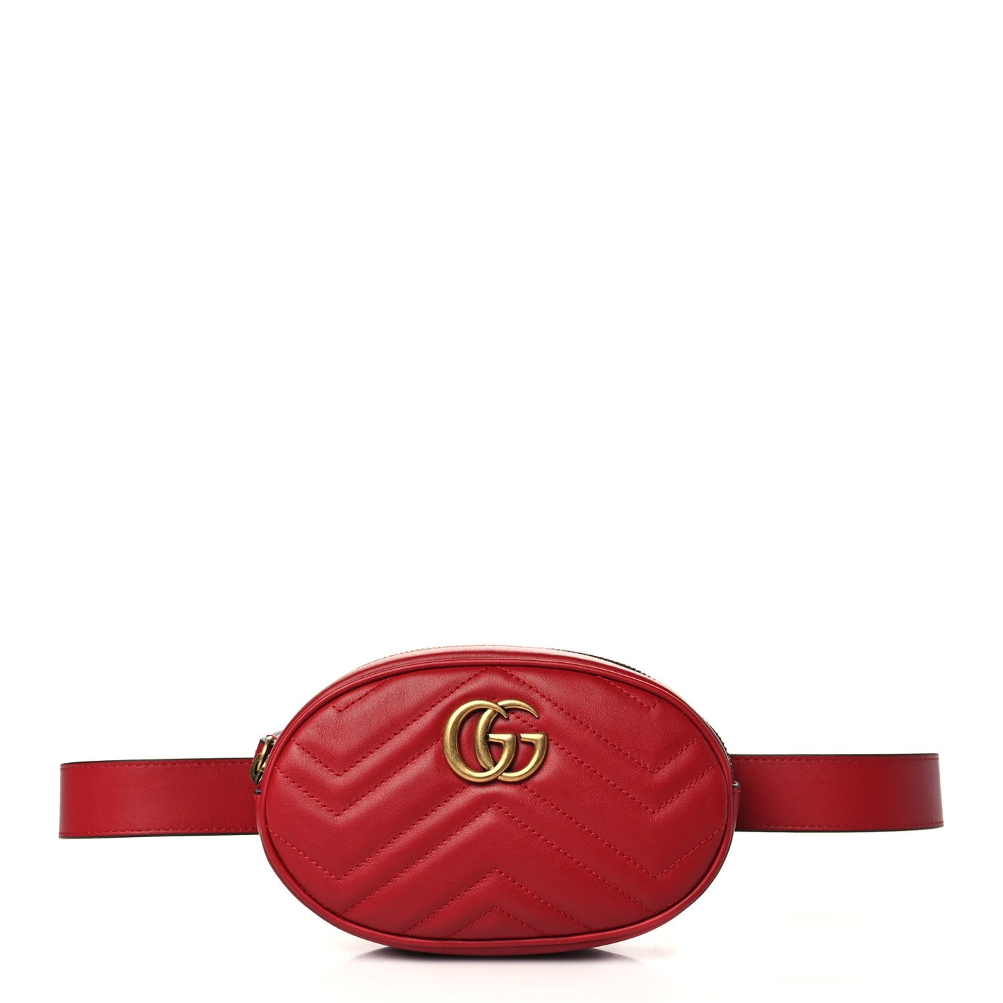 Calfskin Matelasse GG Marmont Belt Bag 85 34 Hibiscus Red