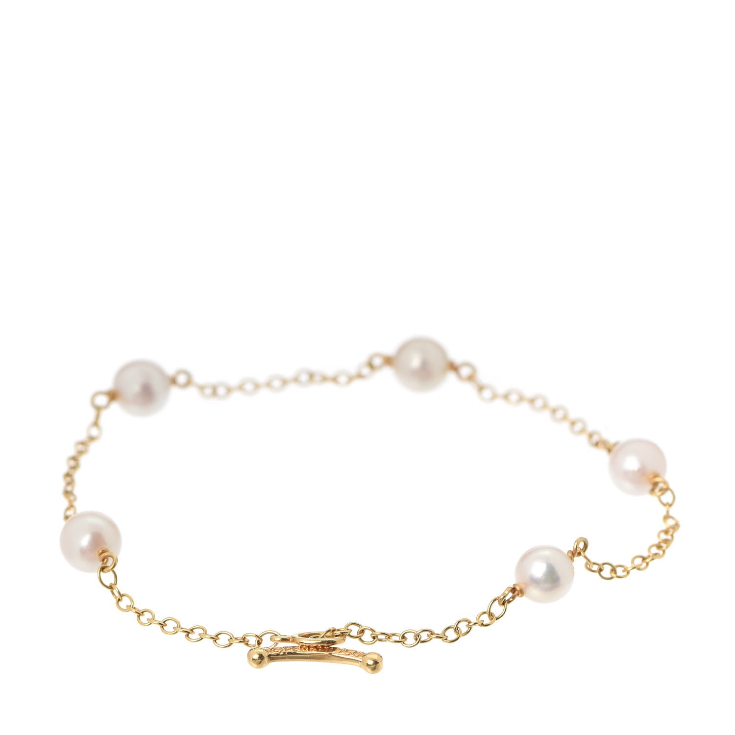 Tiffany 18K Yellow Gold Pearl 5.5-6mm Elsa Peretti Pearls By The Yard Bracelet 3 of 5