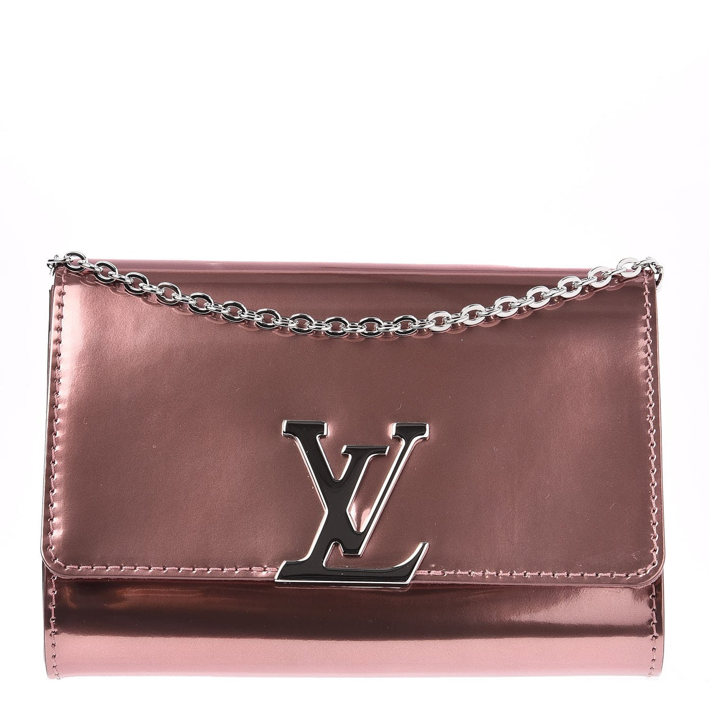 Patent Louise PM Chain Clutch Rose Cuivre