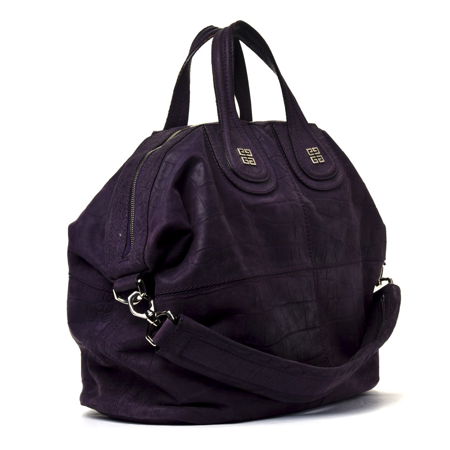 Givenchy Nubuck Crocodile Embossed Medium Nightingale Purple 2 of 9