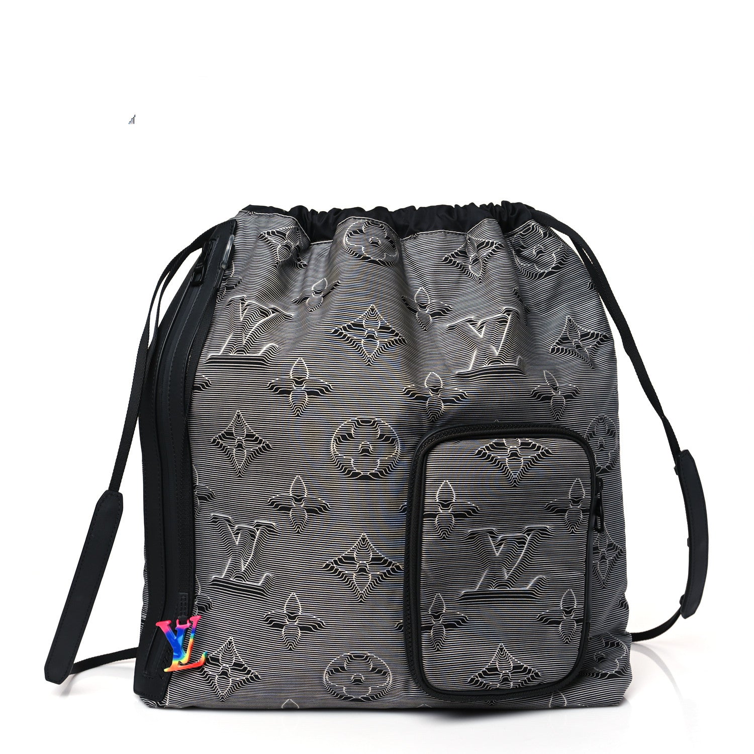 Louis Vuitton Monogram 3D 2054 Drawstring Backpack Grey Black 3 of 9